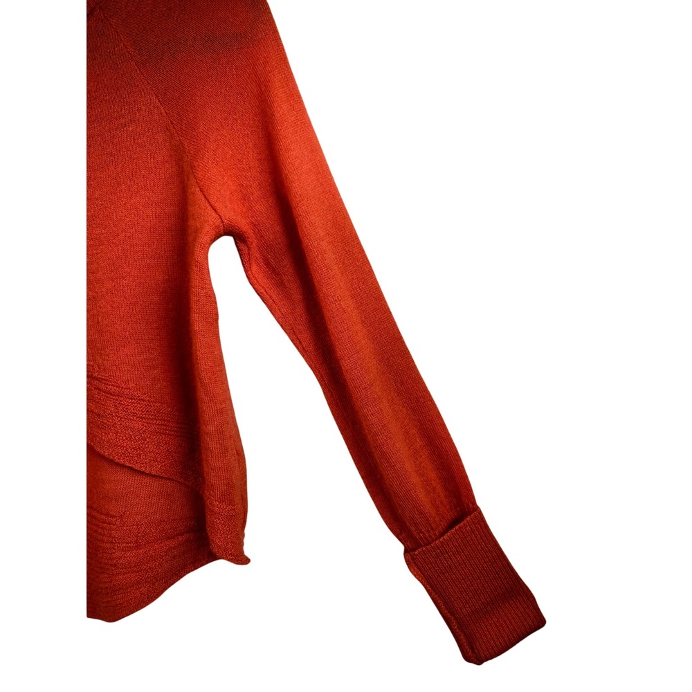 Dolce Vita Artsy Chic Orange High Low Alpaca Sweater Womens S Elbow Cut Out Peru - Picture 4 of 9
